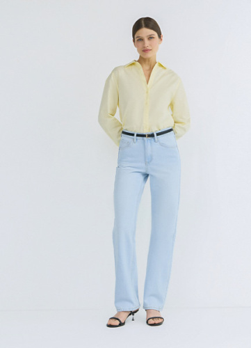 Прямые джинсы из плотного денима, Голубой