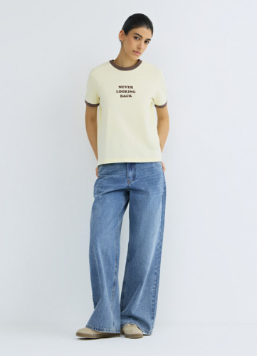 Свободные джинсы из плотного денима, Синий