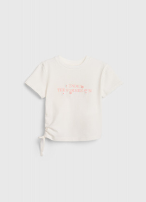 Футболка с кулиской для девочек, Белый