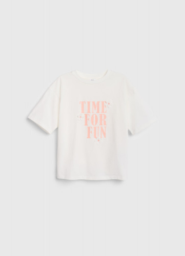 Футболка с принтом для девочек, Белый