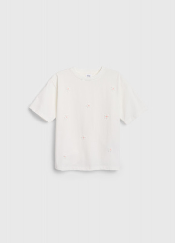 Футболка с декором для девочек, Белый