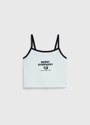 Короткий топ с принтом для девочек, Белый