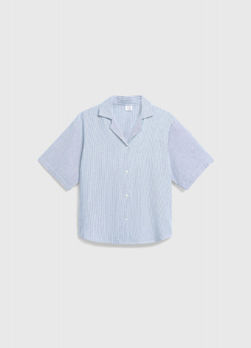 Рубашка из смесового льна для девочек, Синий