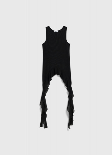 Топ с воланами для девочек, Черный