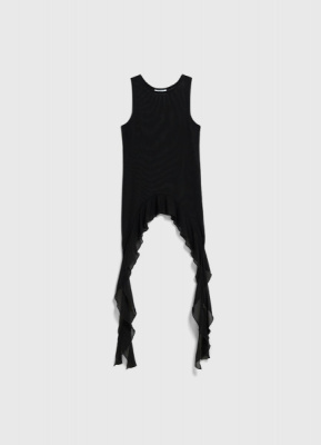 Топ с воланами для девочек, Черный