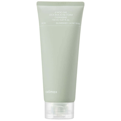 Очищающая пенка с BHA и центеллой Celimax Ji Woo Gae Cica BHA Acne Foam Cleansing