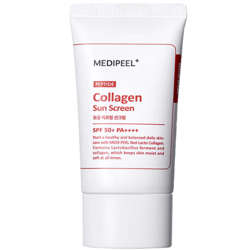 Солнцезащитный крем с коллагеном MEDIPEEL Red Lacto Collagen Pore Lifting Sunscreen SPF50+ PA++++