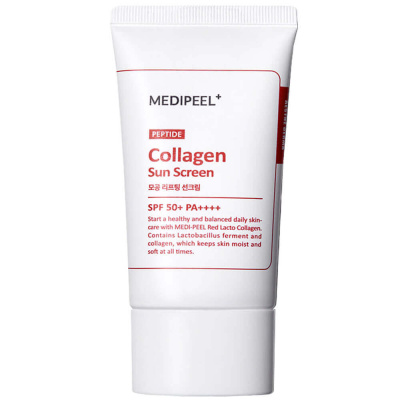 Солнцезащитный крем с коллагеном MEDIPEEL Red Lacto Collagen Pore Lifting Sunscreen SPF50+ PA++++
