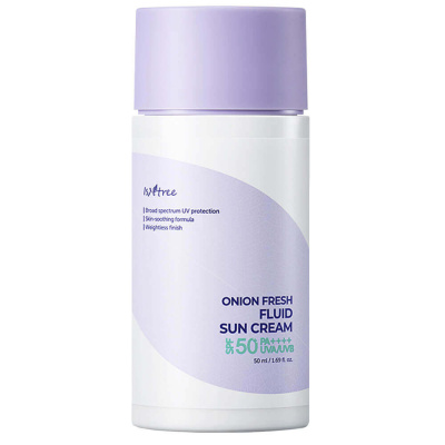 Лёгкое солнцезащитное молочко для проблемной кожи IsNtree Onion Fresh Fluid Sun Cream SPF50 PA++++