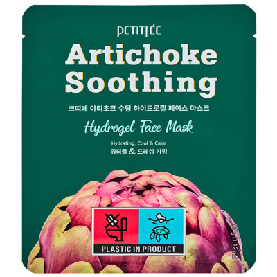 Противоотёчная гидрогелевая маска с артишоком Petitfee Artichoke Soothing Hydrogel Face Mask