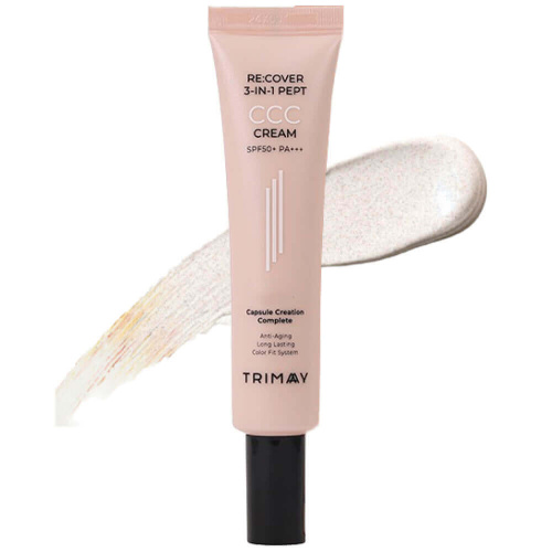 Многофункциональный тональный крем с пептидами Trimay Re:cover 3-in-1 Pept CCC Cream SPF50+ PA+++ Light