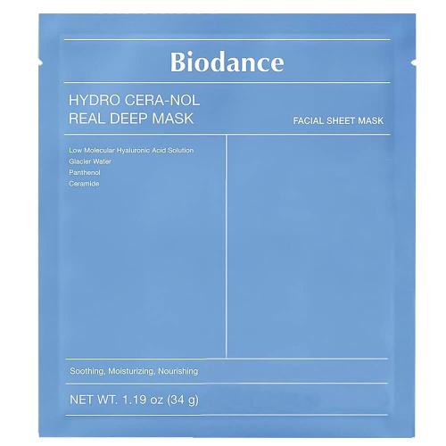 Ночная гидрогелевая маска с церамидами против сухости Biodance Hydro Cera-Nol Real Deep Mask 1 шт