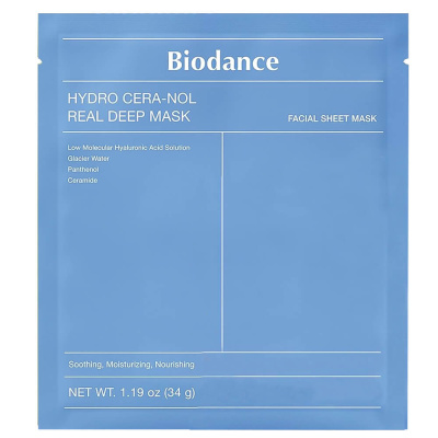 Ночная гидрогелевая маска с церамидами против сухости Biodance Hydro Cera-Nol Real Deep Mask 1 шт