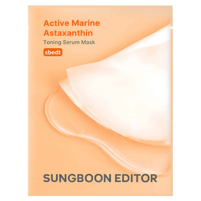 Тканевая маска против пигментации Sungboon Editor Active Marine Astaxanthin Toning Serum Mask
