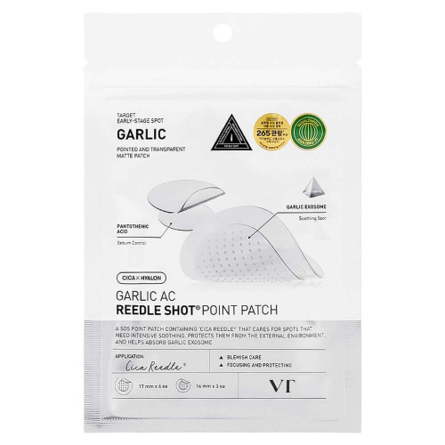 Заживляющие патчи от акне с микроиглами и чесноком VT Cosmetics Garlic AC Reedle Shot Point Patch