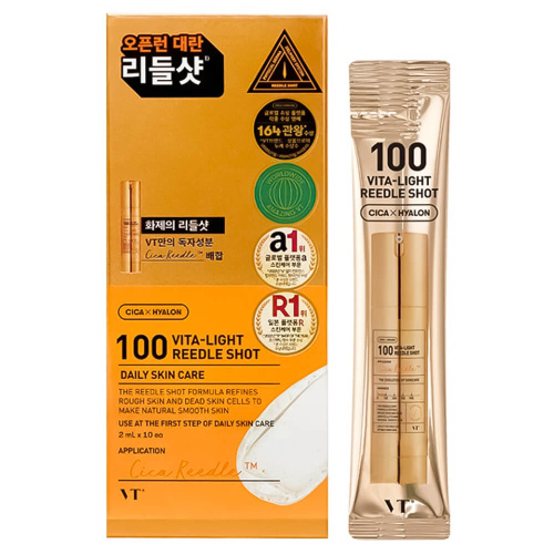Бустер-сыворотка с микроиглами и витамином C VT Cosmetics Vita-Light Reedle Shot 100 (10 шт.*2 мл)