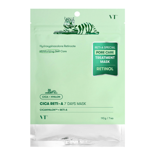 Набор масок для сужения пор с ретинолом VT Cosmetics Cica Reti-A Mask 7 шт.