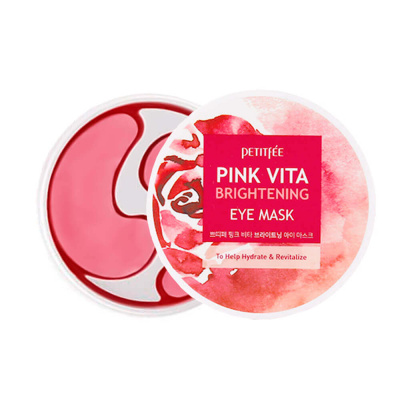 Осветляющие тканевые патчи для глаз с витаминным комплексом Petitfee Pink Vita Brightening Eye Mask