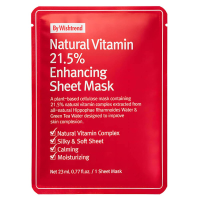 Антиоксидантная тканевая маска By Wishtrend Natural Vitamin 21,5% Enchancing Sheet Mask