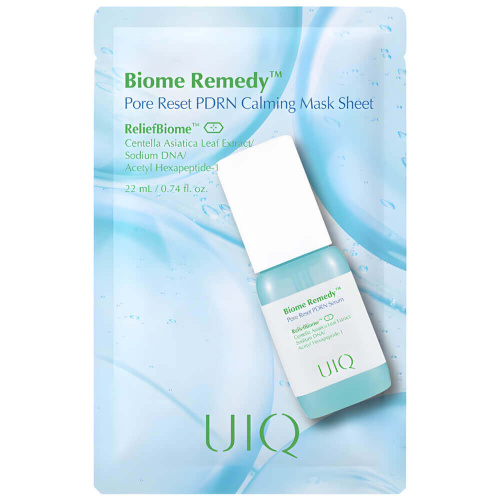 Успокаивающая маска с ПДРН и центеллой UIQ Biome Remedy Pore Reset PDRN Calming Mask Sheet