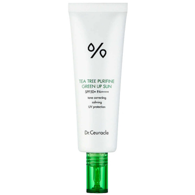 Солнцезащитный крем для проблемной кожи Dr.Ceuracle Tea Tree Purifine Green Up Sun SPF50+ PA++++