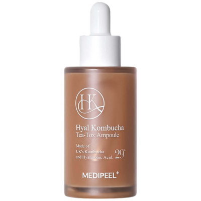 Восстанавливающая ампула с 70% комбучи и церамидами MEDIPEEL Hyal Kombucha Tea-Tox Ampoule