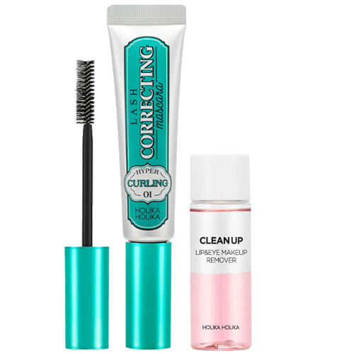 Набор с тушью и водой для снятия макияжа Holika Holika Lash Correcting Mascara 01 Hyper Curling
