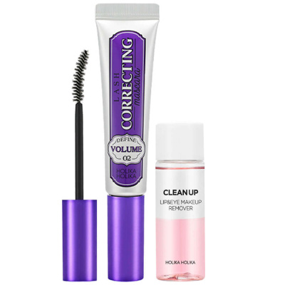 Набор с тушью и водой для снятия макияжа Holika Holika Lash Correcting Mascara 02 Define Volume