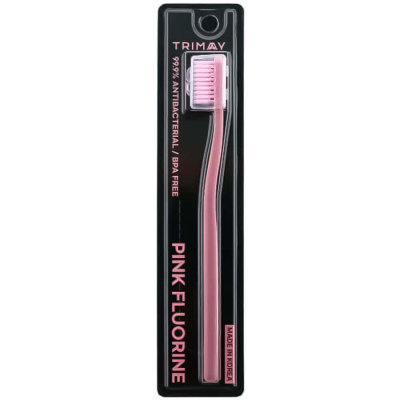 Антибактериальная зубная щётка с напылением из фтора Trimay Pink Fluorine Toothbrush