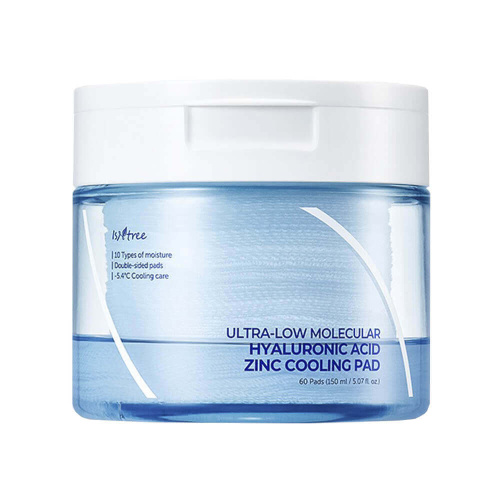 Увлажняющие пэды с охлаждающим эффектом IsNtree Ultra-Low Molecular Hyaluronic Acid Zinc Cooling Pad
