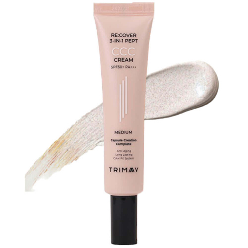 Многофункциональный тональный крем с пептидами Trimay Re:cover 3-in-1 Pept CCC Cream SPF50+ PA+++ Medium