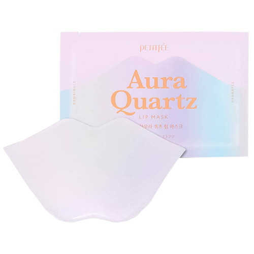 Гидрогелевая разглаживающая маска для губ с жемчужной пудрой Petitfee Aura Quartz Lip Mask