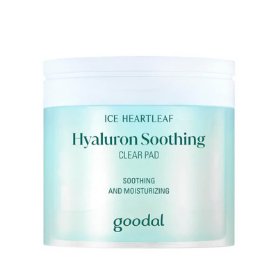 Охлаждающие пэды с гиалуроновой кислотой Goodal Ice Heartleaf Hyaluron Soothing Clear Pad