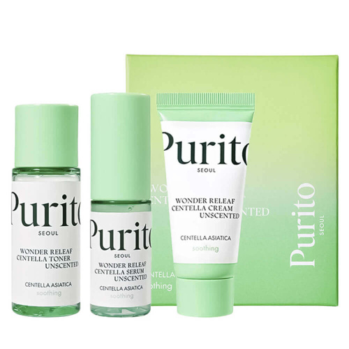 Набор миниатюр с центеллой PuritoSeoul  Wonder Releaf Centella Mini Kit Unscented