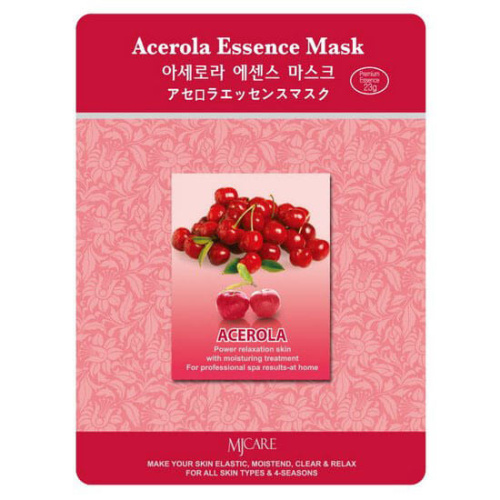 Тканевые маски для лица Mijin Acerola Essence Mask - Вишня