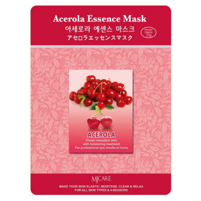Тканевые маски для лица Mijin Acerola Essence Mask - Вишня