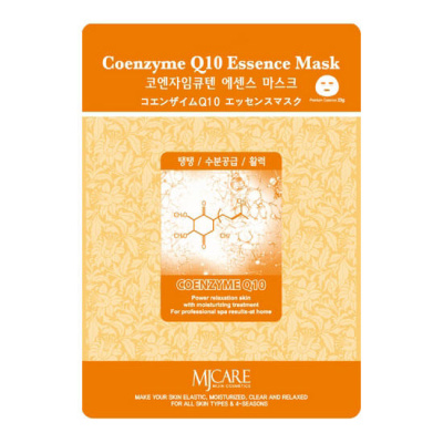 Тканевые маски для лица Mijin Essence Mask Coenzime Q10 - Куэнзим Q10