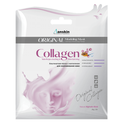 Альгинатная маска с коллагеном и гиалуроновой кислотой Anskin Collagen Modeling Mask 25 г