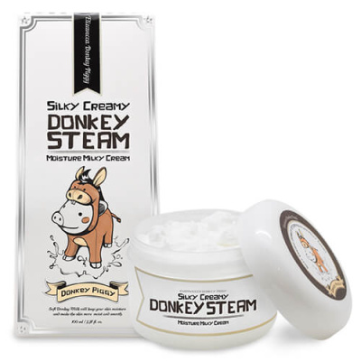Увлажняющий паровой крем с молоком ослиц Elizavecca Silky Creamy Donkey Steam Moisture Milky Cream