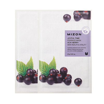 Увлажняющие тканевые маски для лица Mizon Joyful Time Essence Mask - Acai - Асаи