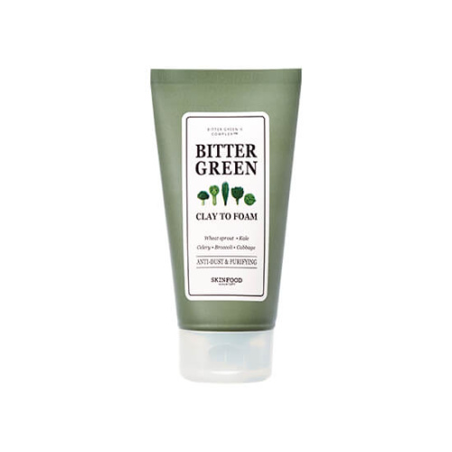Глиняная пенка-маска для жирной кожи Skinfood Bitter Green Clay To Foam