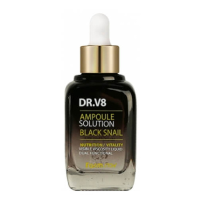 Восстанавливающая ампульная сыворотка с муцином черной улитки Farmstay DR-V8 Ampoule Solution Black Snail