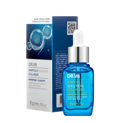 Ампульная сыворотка с коллагеном для упругости кожи Farmstay DR-V8 Ampoule Solution Collagen