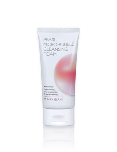 Мягкая пенка для умывания с жемчугом May Island Pearl Micro-Bubble Cleansing Foam