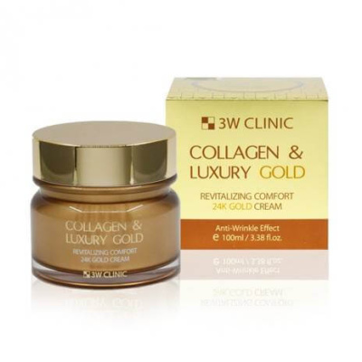 Крем для упругости кожи с коллагеном и золотом 3W CLINIC Collagen & Luxury Gold Cream