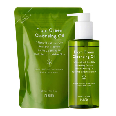 Набор органическое гидрофильное масло и рефил Purito From Green Cleansing Oil Refill Set
