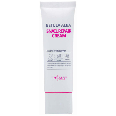 Заживляющий крем с берёзовым соком и муцином улитки Trimay Snail Repair Betula Alba Cream