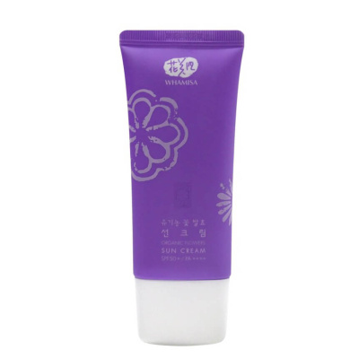 Органический солнцезащитный крем с ферментами цветов Whamisa Organic Flowers Sun Cream SPF 50+PA++++