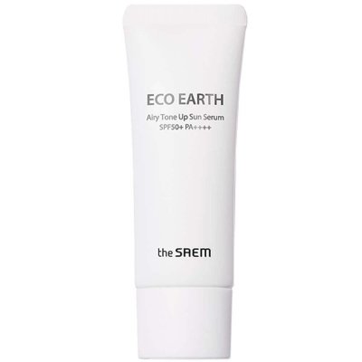 Солнцезащитная сыворотка-праймер The Saem Eco Earth Airy Tone Up Sun Serum SPF50+ PA++++