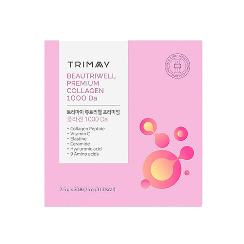 БАД с морским коллагеном для упругости кожи Trimay BeautriWell Premium Collagen 1000 Da - 30 шт